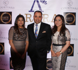 (Left to Right) Payal Mehta, Partner/Director of sales at Arora Hospitality Group, Kamal Arora CEO of Arora Hospitality Group, Archana Sharma, Partner at Aarzu Restaurant 